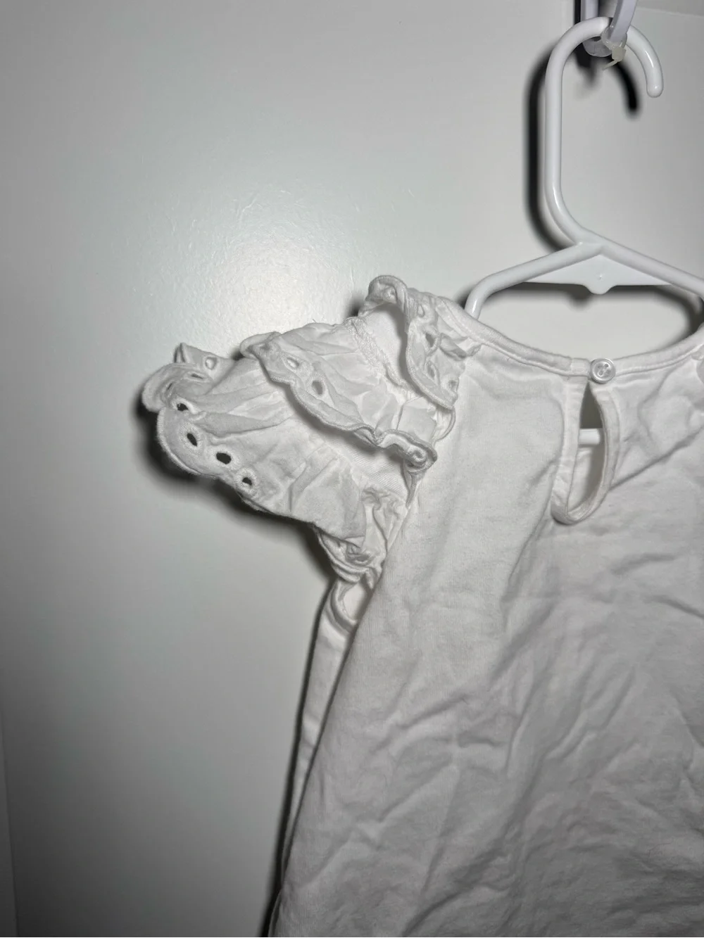 Janie and Jack White Eyelet Flutter Sleeve Tank Top 100% cotton